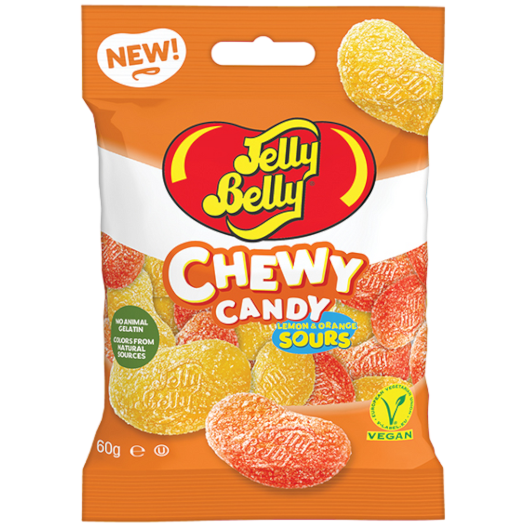 Jelly Belly Chewy Candy Sours (Vegan) Lemon & Orange - 2.11oz (60g)
