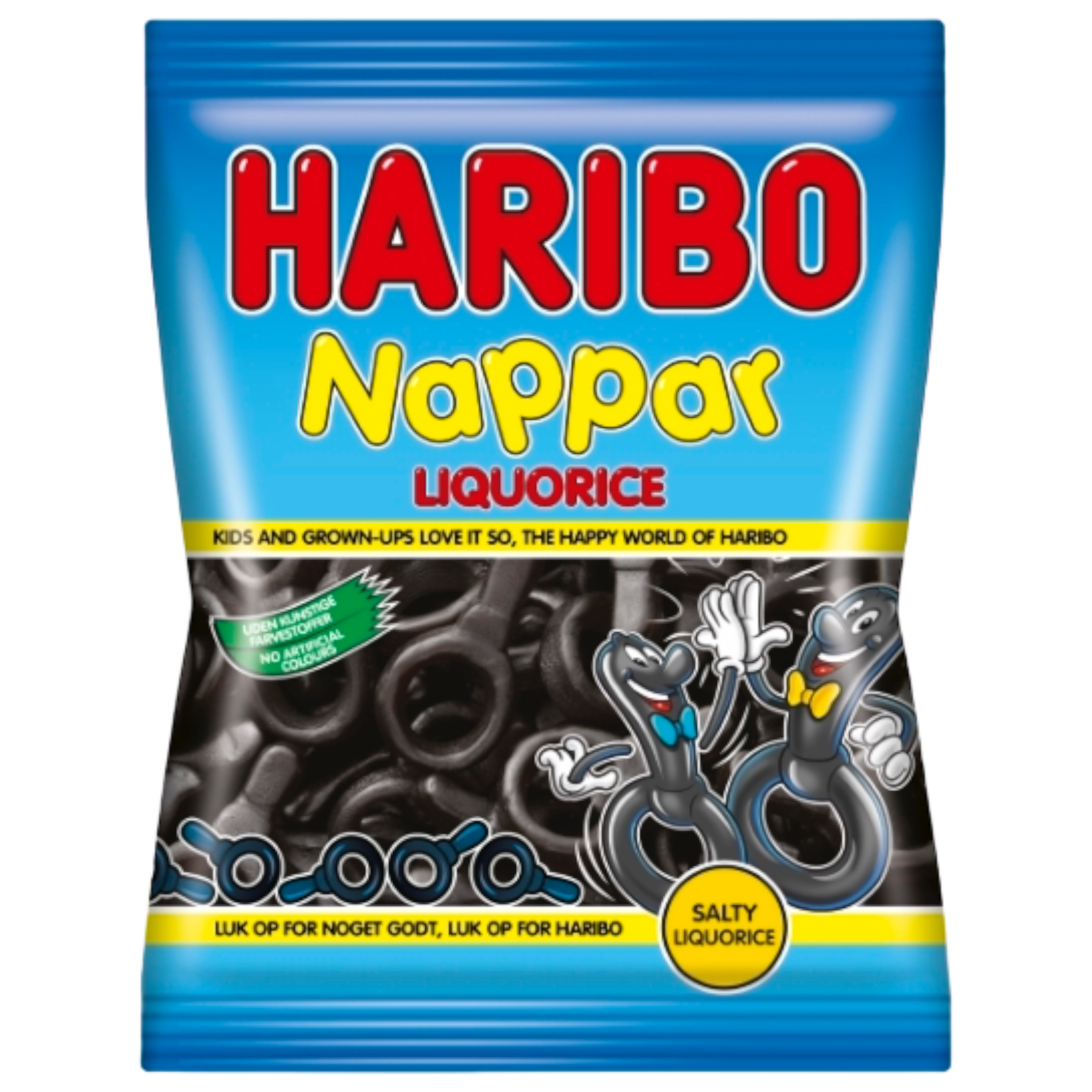 Haribo Salta Nappar – Salty Liquorice (Denmark) - 2.82oz (80g)