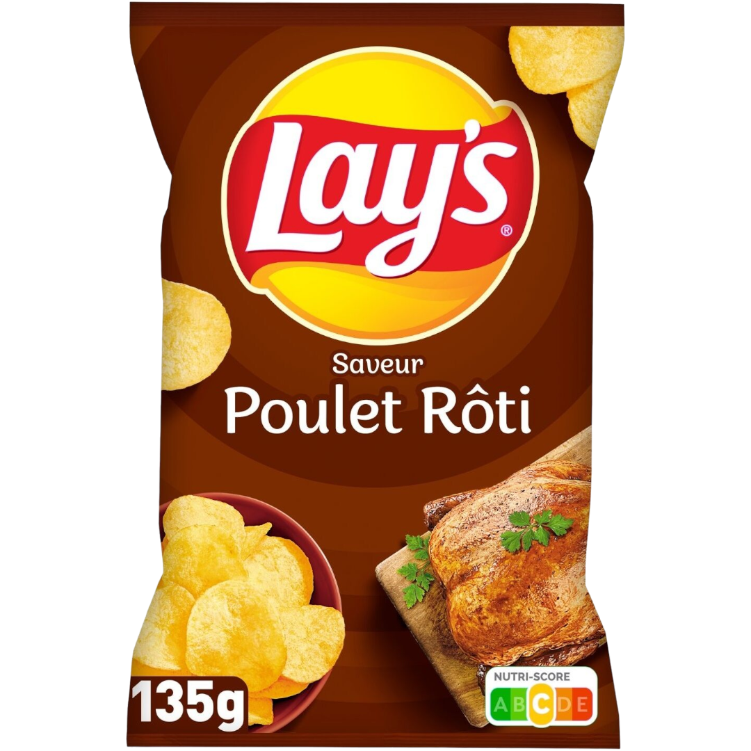 Lay's Rotisserie Chicken (Poulet Rôti) Potato Crisps Share Bag (France) - 4.8oz (135g)