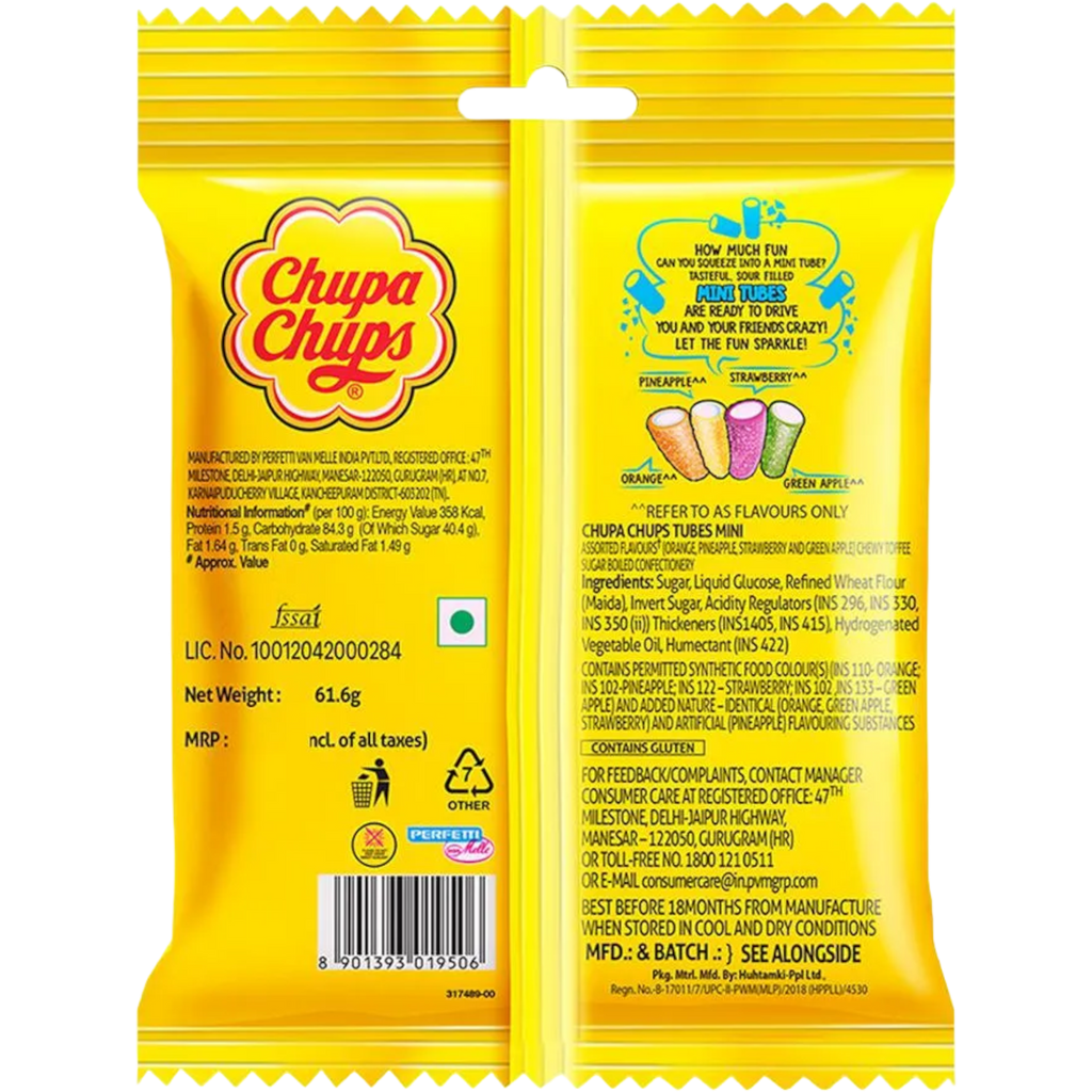 Chupa Chup Sour Tubes (India) - 0.85oz (24g)