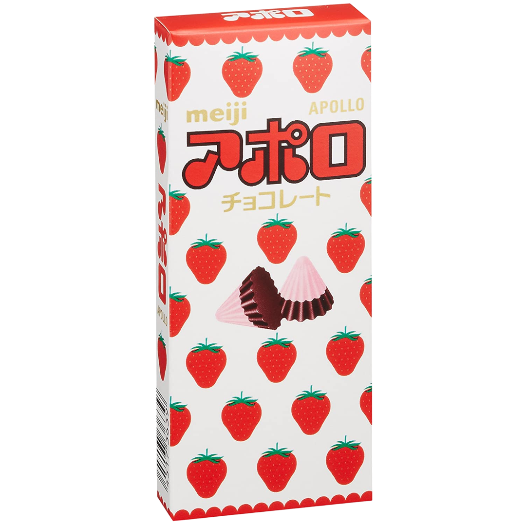Meiji Apollo Strawberry Chocolate Cones (Japan) - 1.6oz (46g)