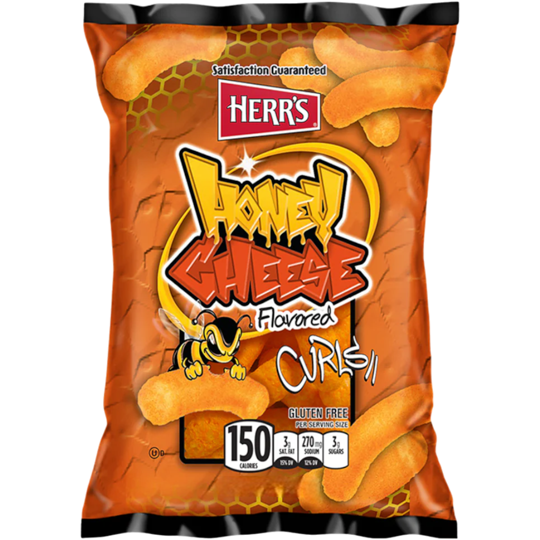 Herr's Honey Cheese Flavoured Curls - 6.5oz (184g)
