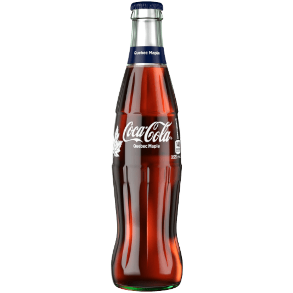 Coca Cola Quebec Maple Flavour Retro Glass Bottle (Canada) - 12fl.oz (355ml)