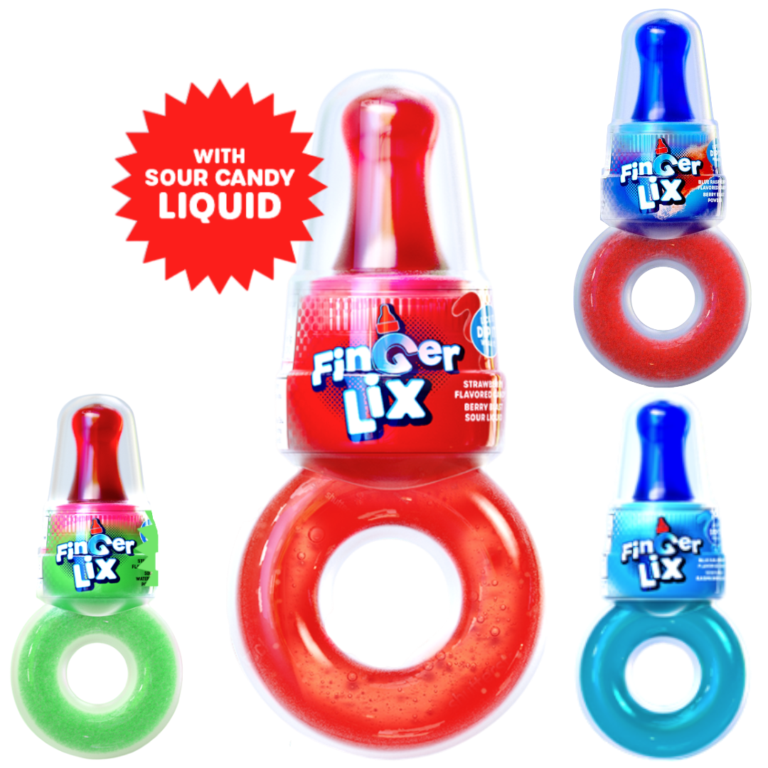 Finger Lix Sour Liquid Candy Lollipop Ring - 1.6oz (45g)