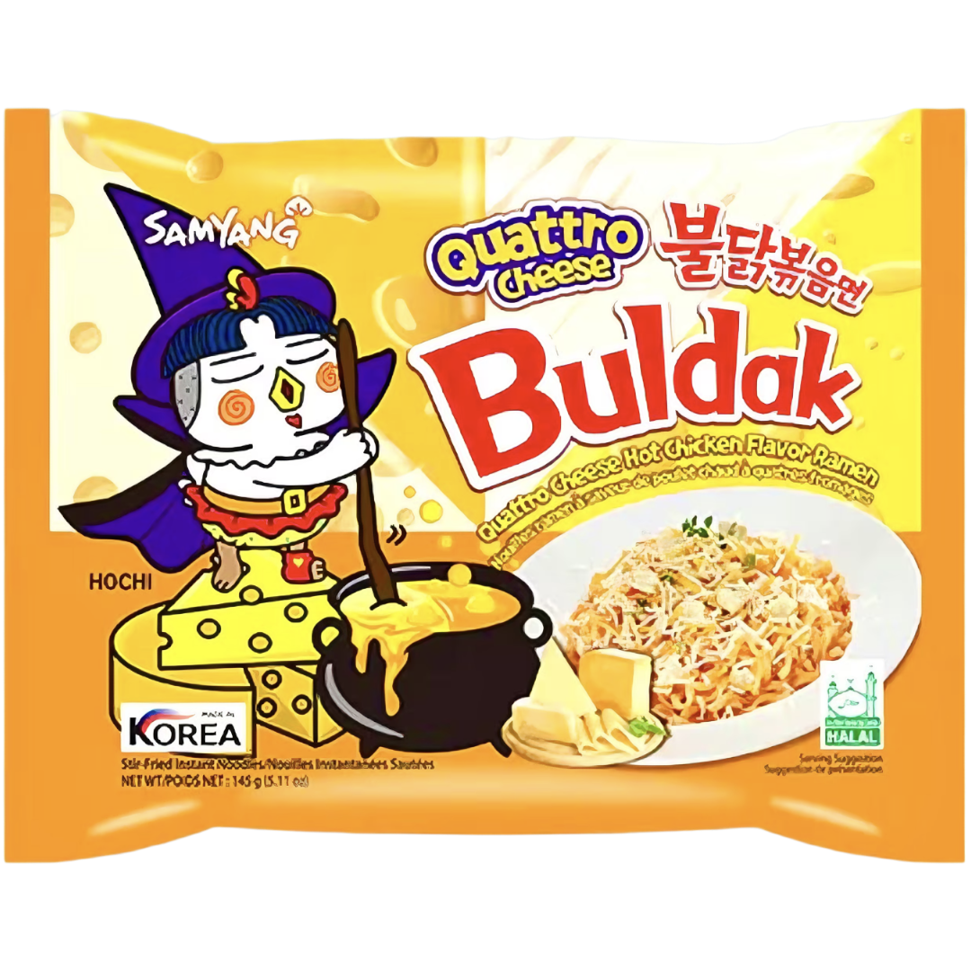 Samyang Buldak Quattro Cheese Flavour Hot Chicken Ramen 5 11oz 145g samyang-buldak-quattro-cheese-flavour-hot-chicken-ramen-5-11oz-145g