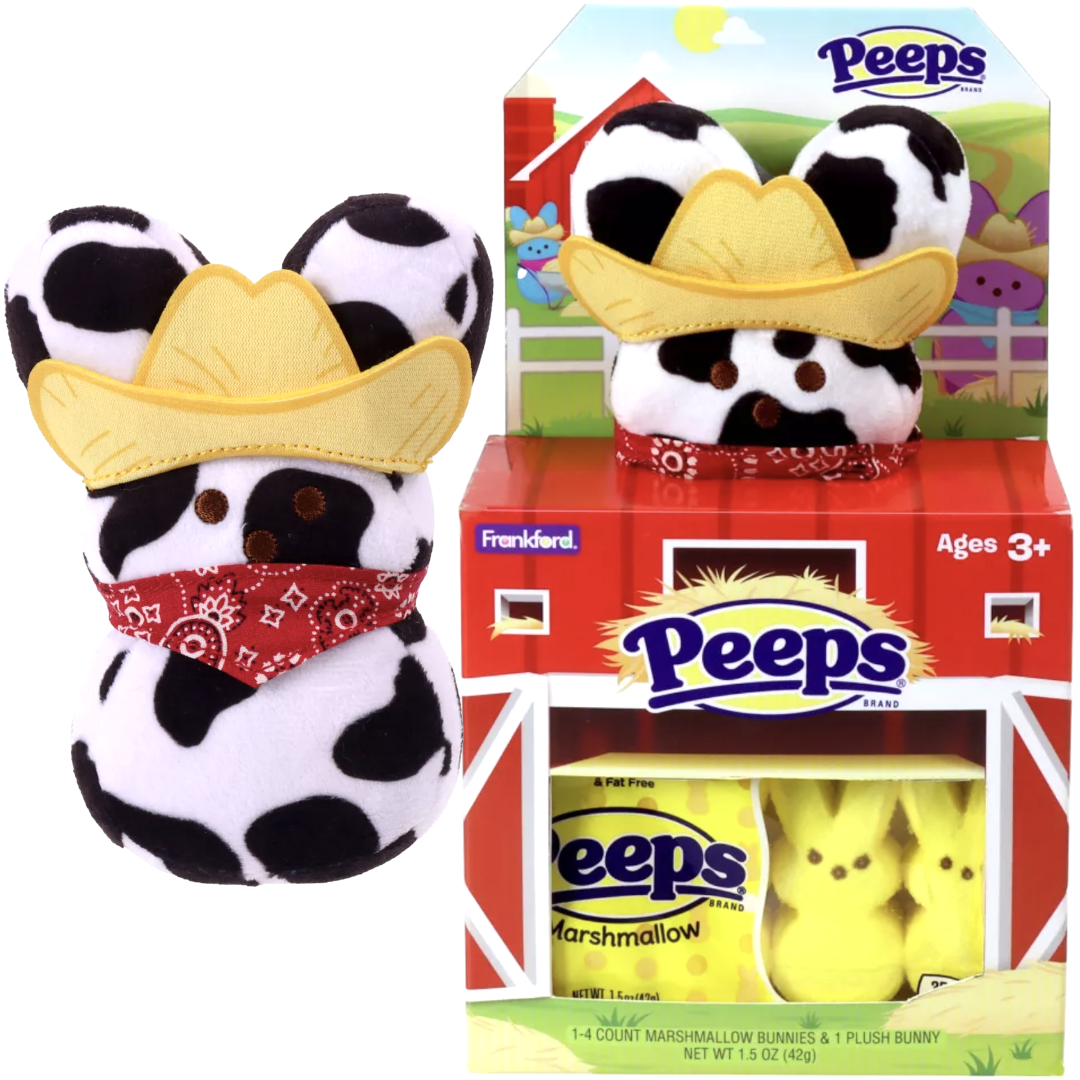 Peeps Cowboy Bunny Plush Farm House (Easter Limited Edition) 1.5oz ( Poppin Candy