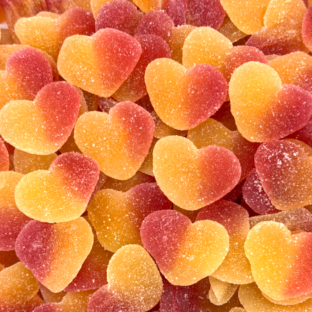 Fizzy Peach Hearts