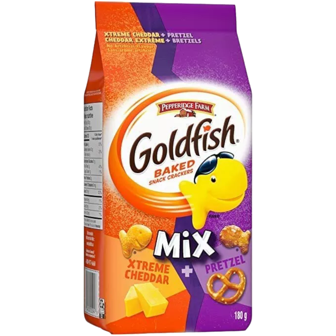 Pepperidge Farm Goldfish Crackers MIX Xtreme Cheddar & Pretzel (Canada) - 6.3oz (180g)