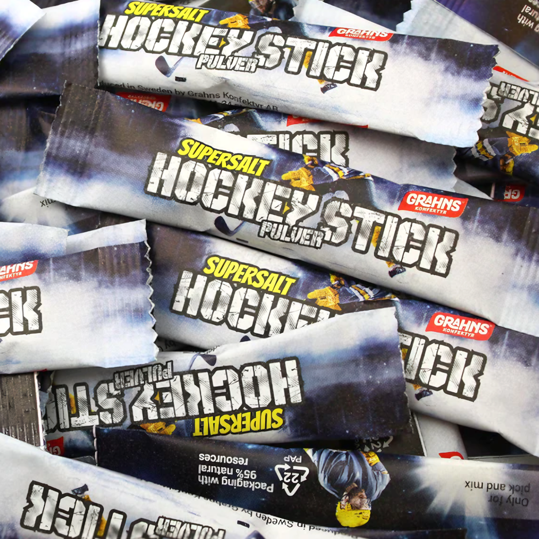 Hockey Stick Pulver Supersalt (Super Salty Salmiak Powder Sachets)