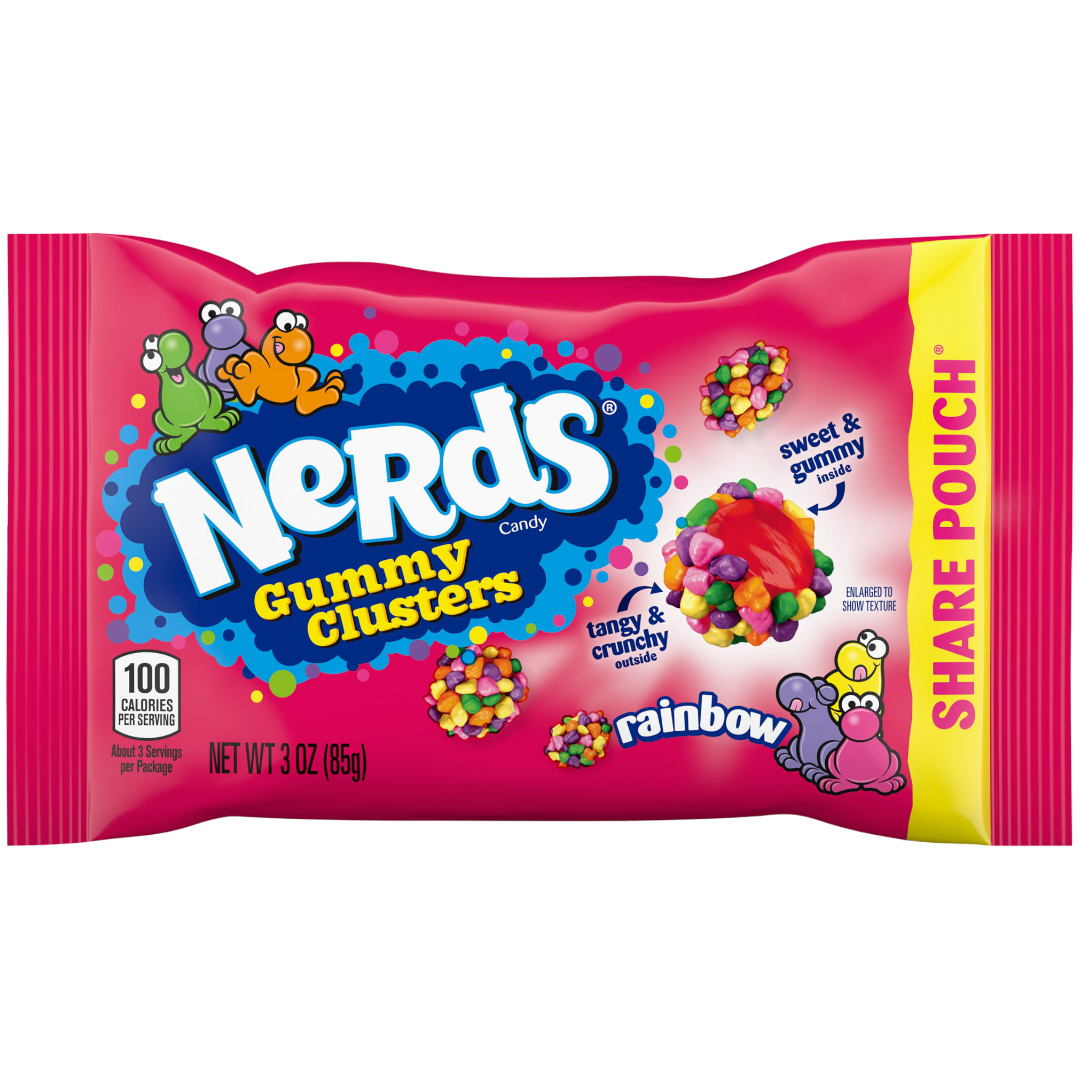 Nerds Gummy Clusters Rainbow Share Pouch - 3oz (85g)