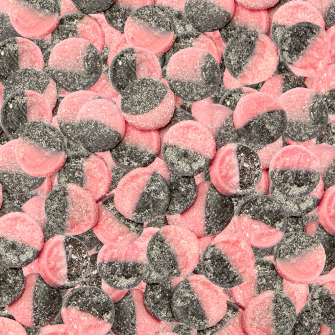Kryptoniter Mjuka (Sour Raspberry & Liquorice Gummy Discs)