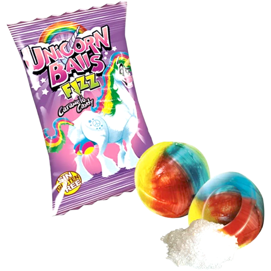 Fini Unicorn Balls Fizz Sherbet Filled Sour Candy Balls 0.18oz (5g