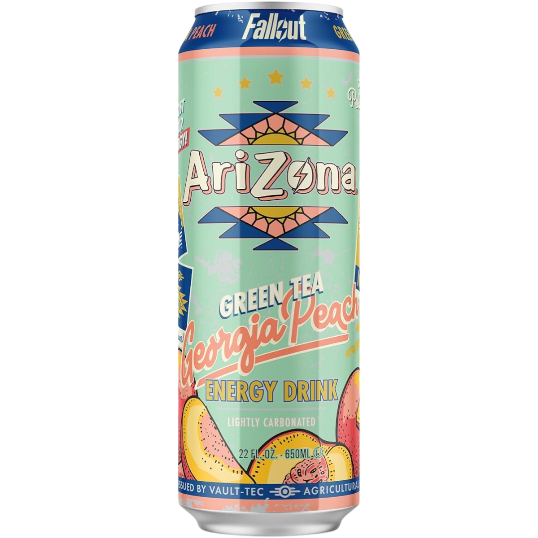 Arizona X Fallout Georgia Peach Green Tea Energy Drink - 22fl.oz