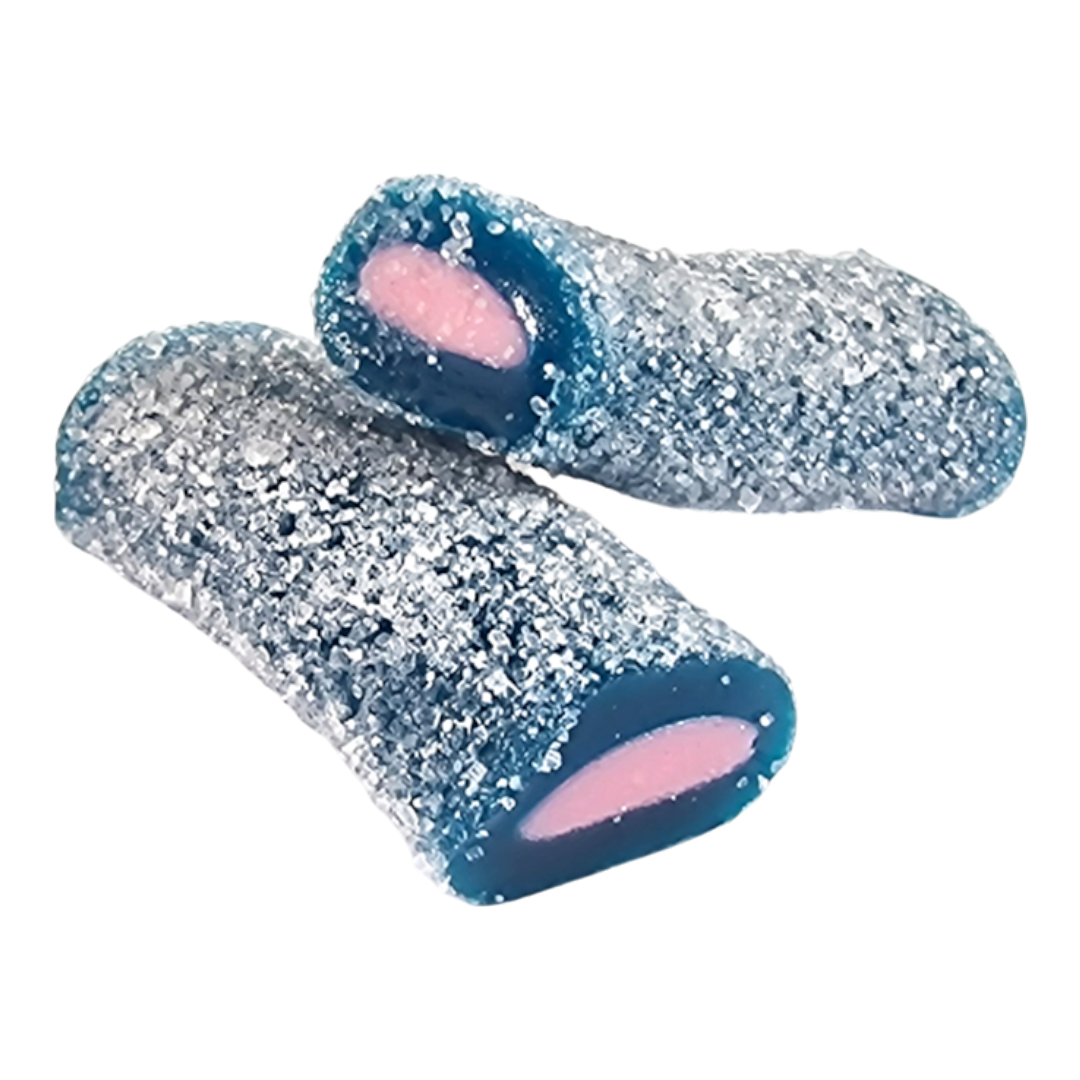 即発送　新品　rosymonster sugar candy knit ブルー Zolli® Zaffi Sugar Free Sour Taffy Blue Raspberry 1oz Bars 5 pack
