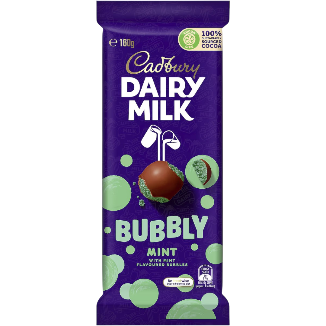 Cadbury Dairy Milk Bubbly Mint Milk Chocolate - 5.6oz (160g)
