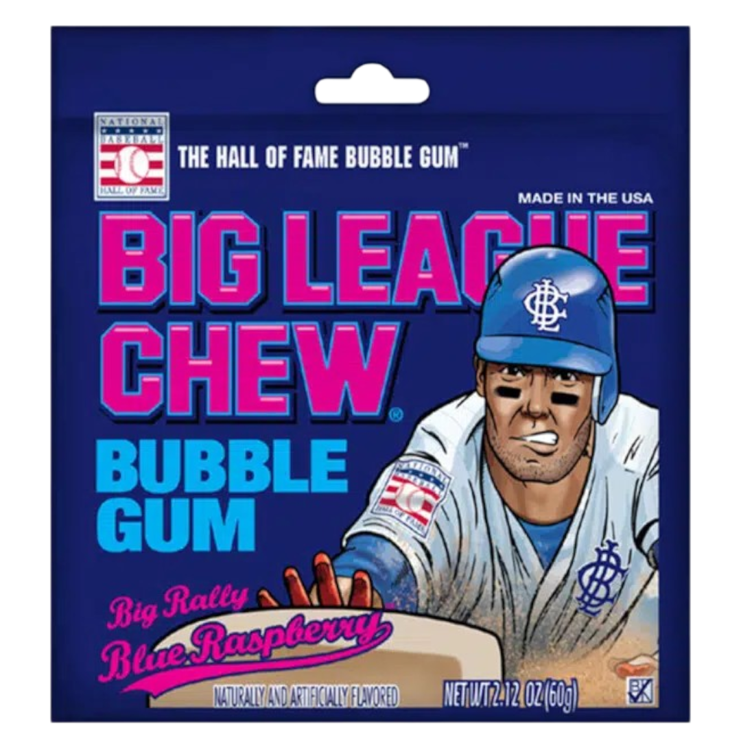 Big League Chew Bubble Gum Big Rally Blue Raspberry - 2.12oz (60g)