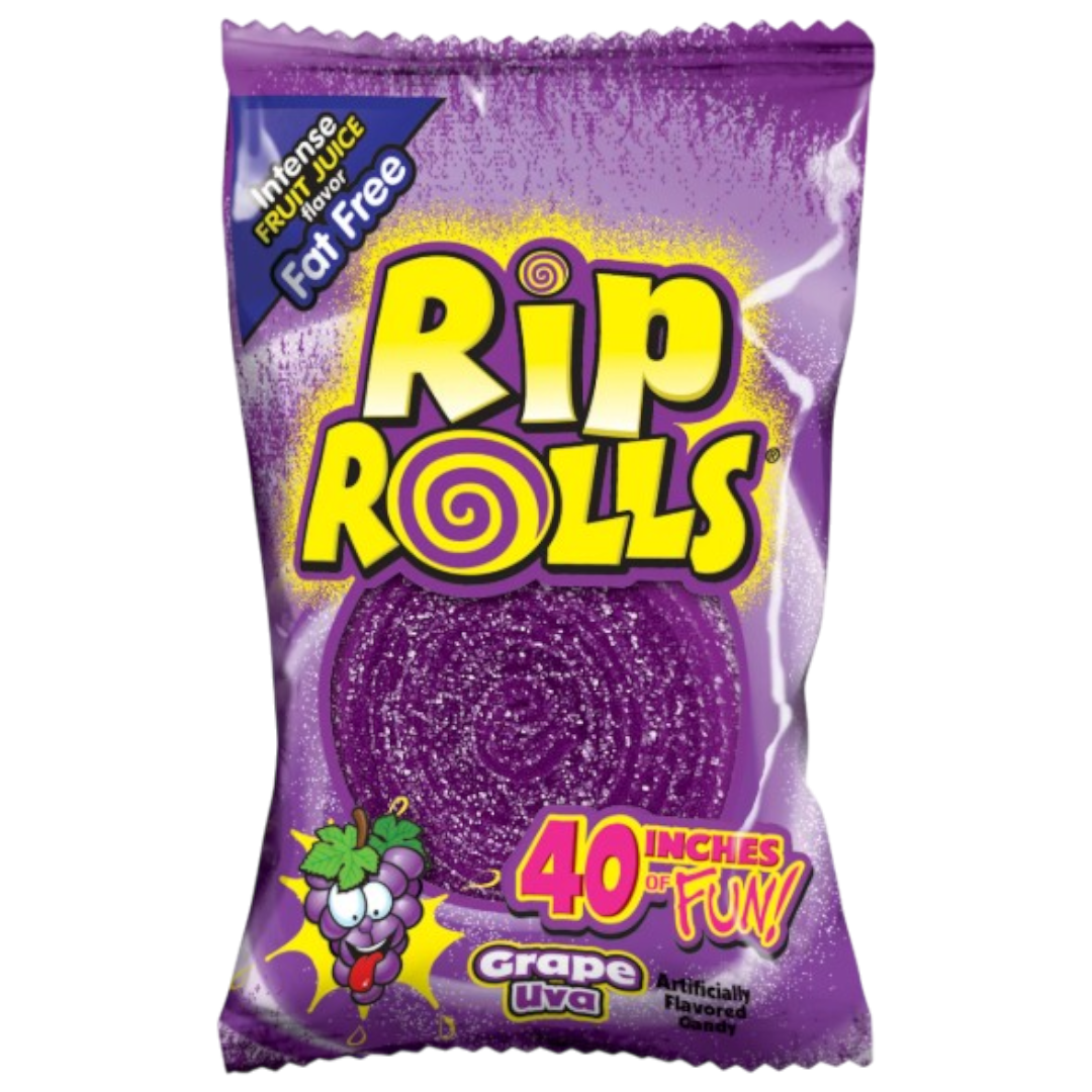 Rip Rolls Fizzy Grape Belt Roll - 1.4oz (40g)