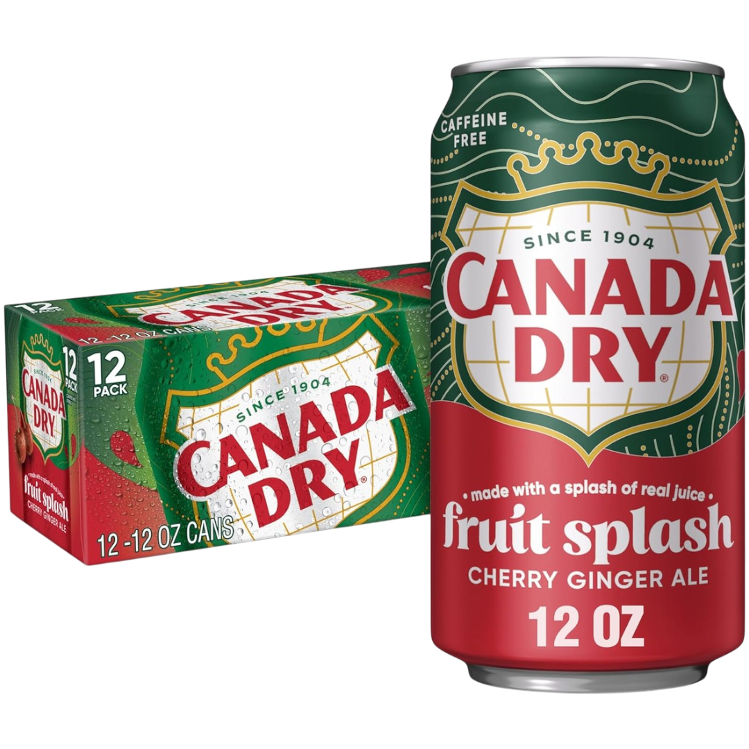 Canada Dry Fruit Splash Cherry Ginger Ale (Canada) - 12fl.oz (355ml)