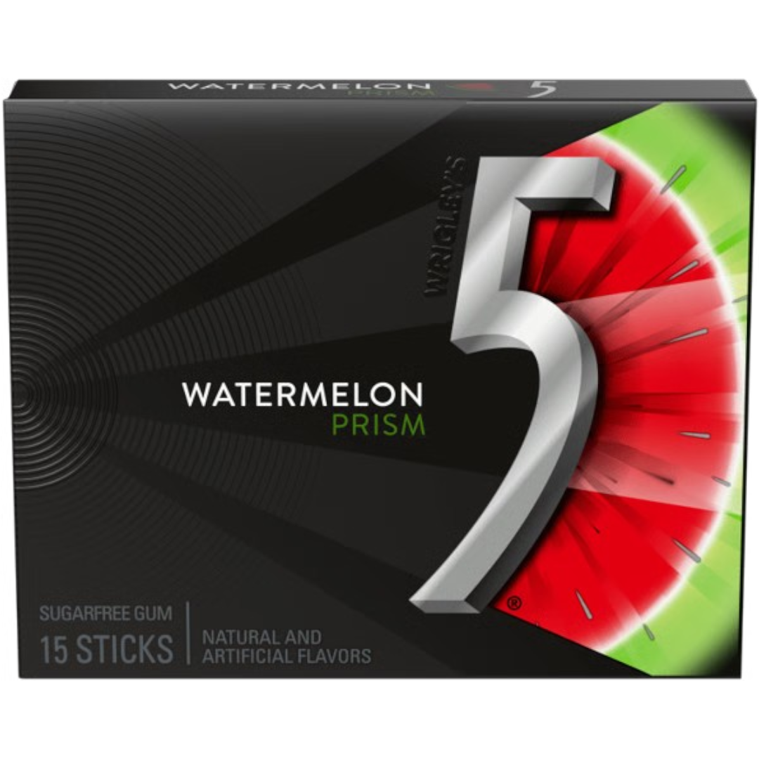 Wrigley's 5 Gum Watermelon Prism Sugar Free - 15 Sticks