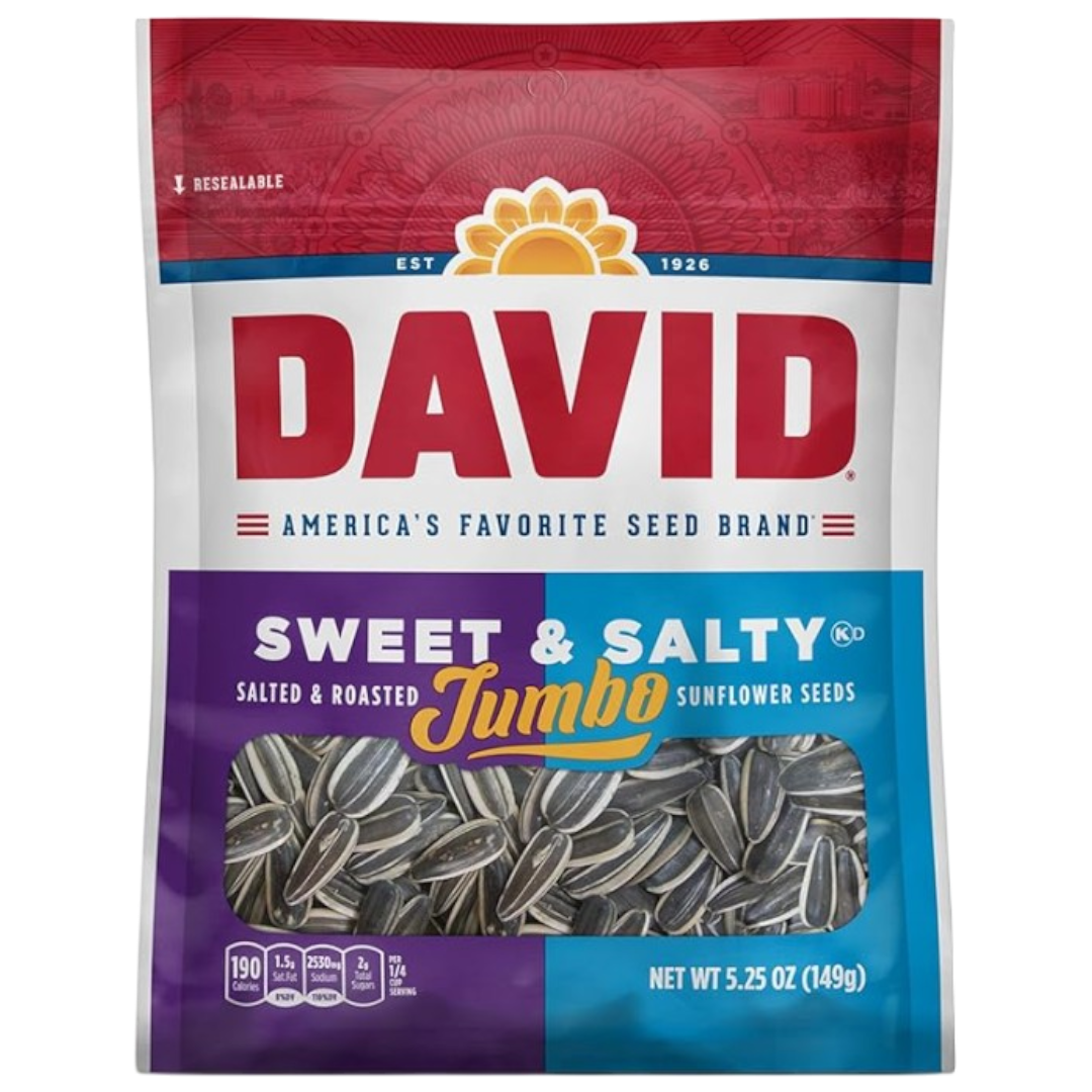 David's Jumbo Sunflower Seeds Sweet & Salty Flavour - 5.25oz (149g)