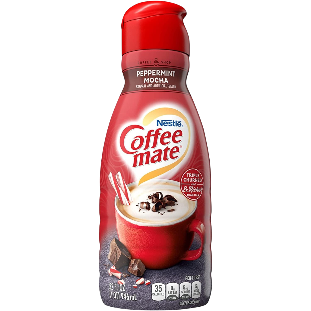 Coffee Mate Peppermint Mocha Liquid Creamer Big Bottle - 32fl.oz (946ml)