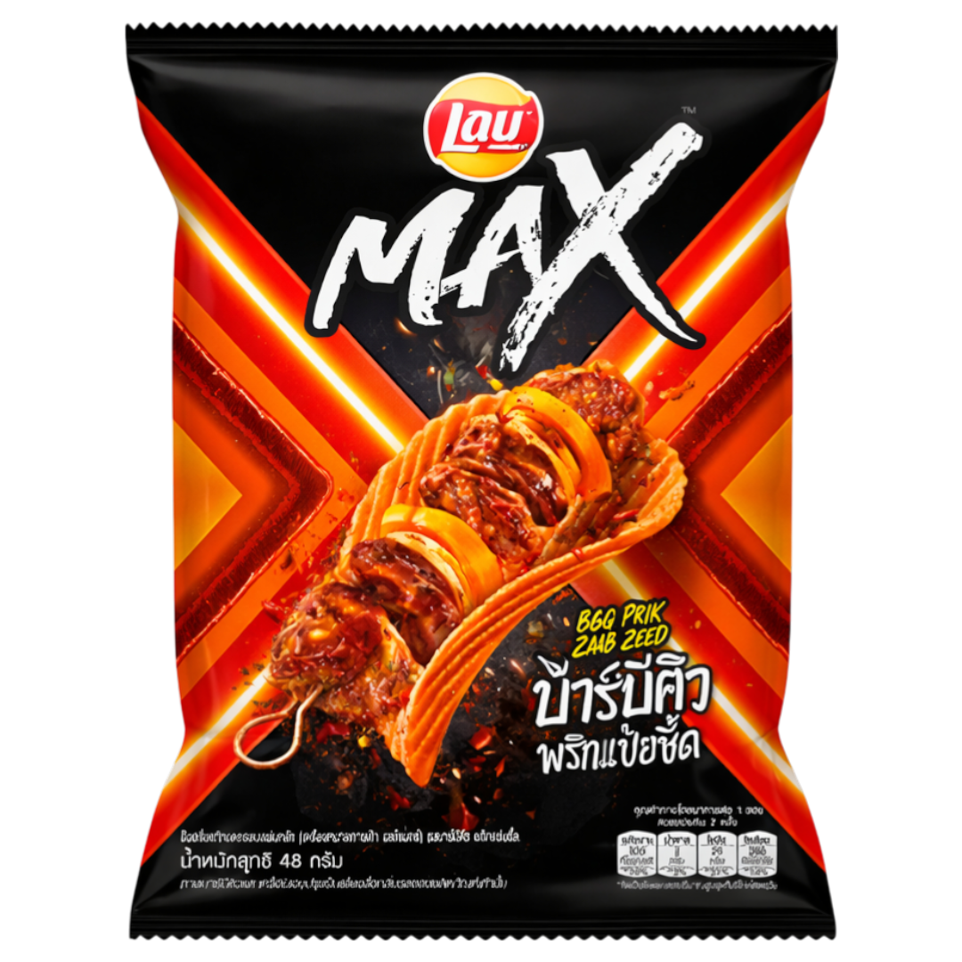 Lay's MAX BBQ Prik Zaab Zeed Flavoured Crisps - 1.55oz (44g)