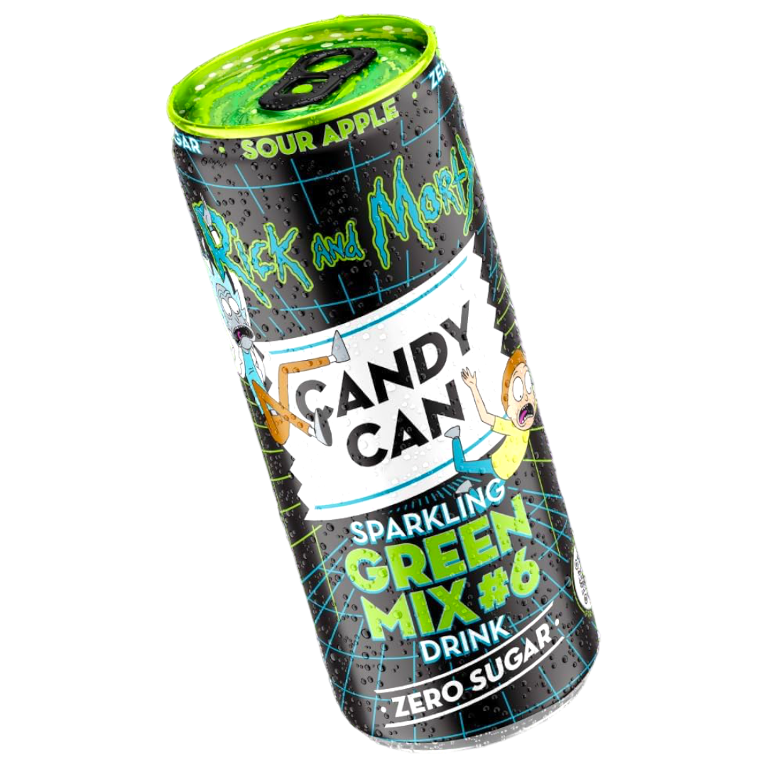 Rick and Morty Green Mix #6 Candy Can Zero Sugar (Sour Apple) - 11.15f Poppin Candy Rick and Morty Green Mix #6 Candy Can Zero Sugar (Sour Apple) - 11.15f Poppin Candy