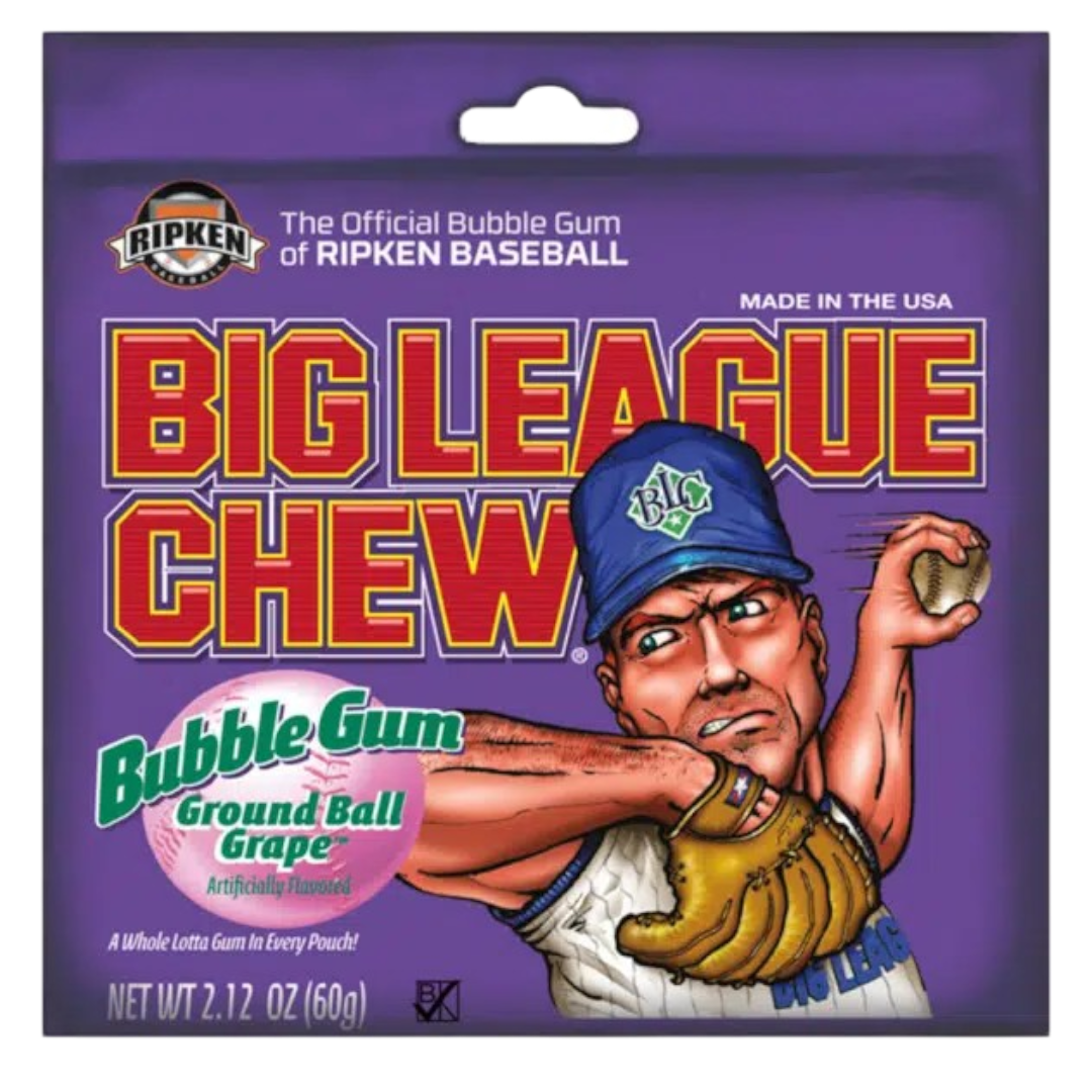 Big League Chew Bubble Gum Ground Ball Grape - 2.12oz (60g