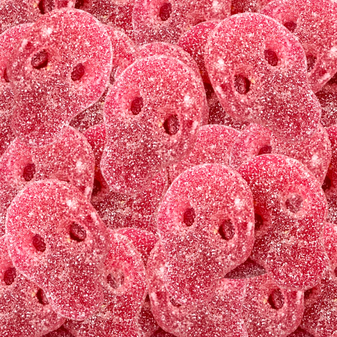 Sour Red Peach Swedish Skulls (Swedish)