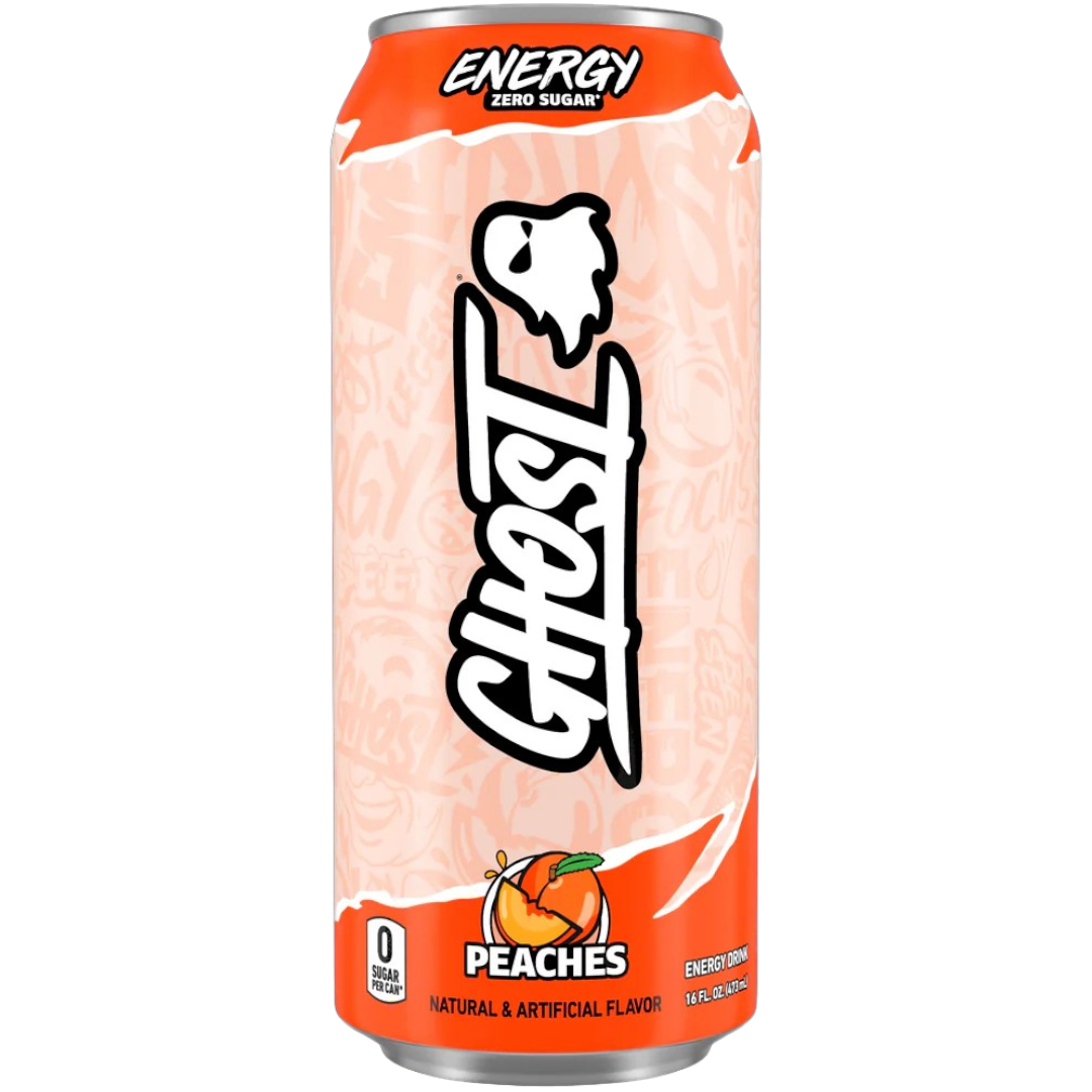 Ghost Energy Peaches Flavour Zero Sugar - 16fl.oz (473ml) – Poppin