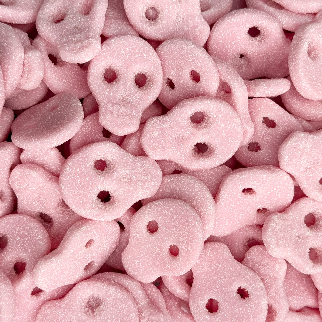 Sour Pink Strawberry Swedish Skulls – Poppin Candy