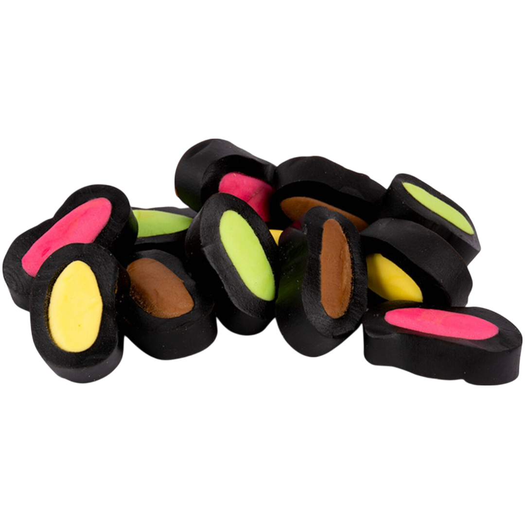 Banana, Apple, Strawberry & Chocolate Liquorice Giants (Finnish)