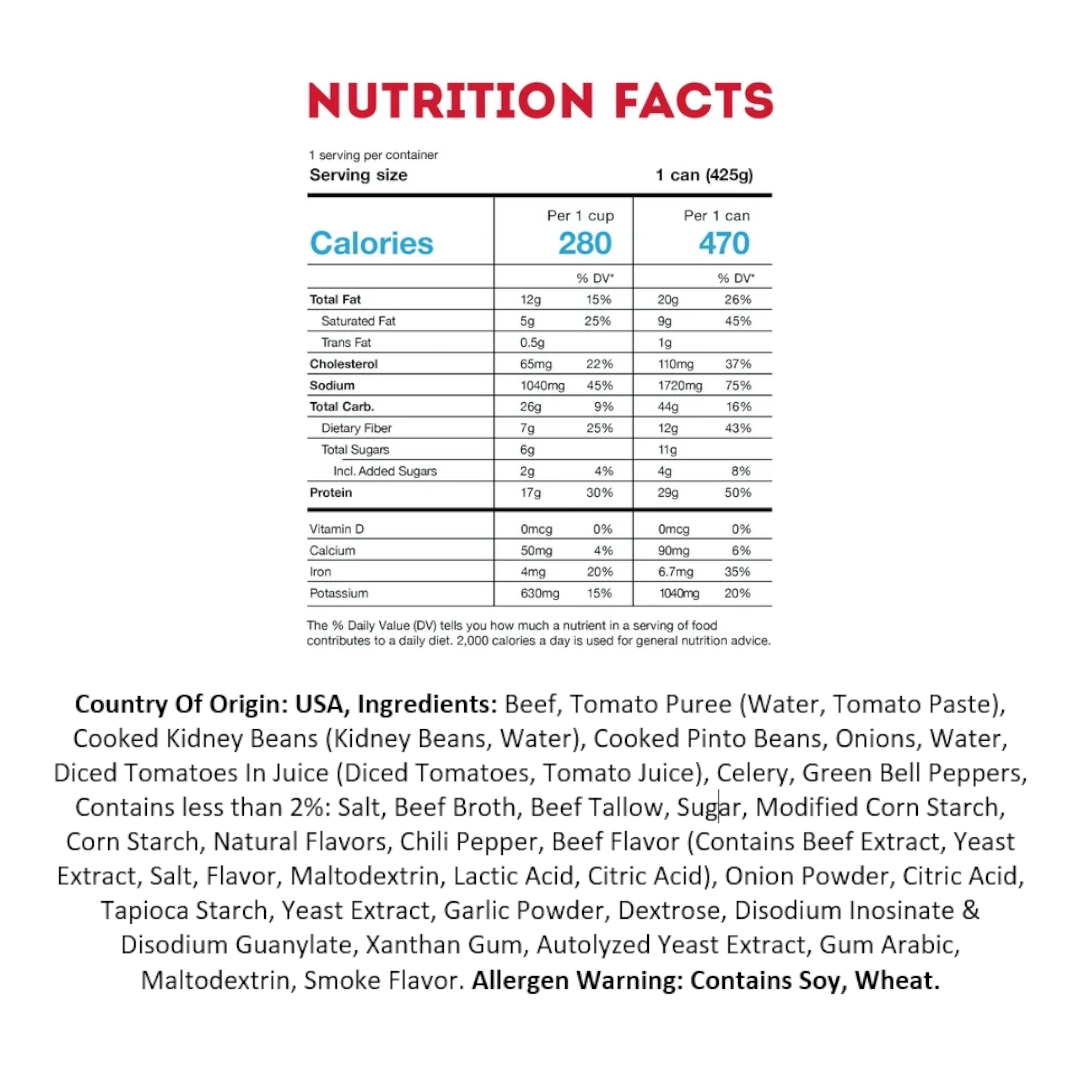 Wendy's Chili Large Can - 15oz (425g)