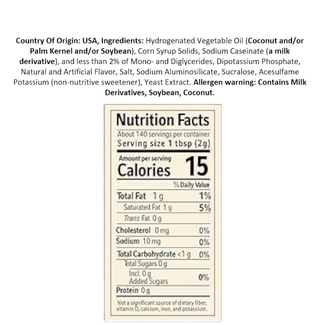 CoffeeMate Chocolate Creme Sugar Free Powdered Creamer 10.2oz (289