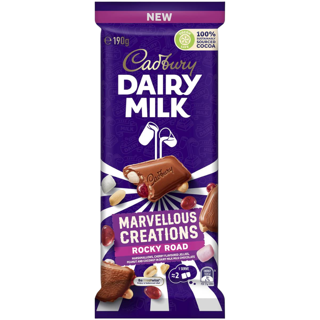 Cadbury Dairy Milk Marvellous Creations Rocky Road Chocolate Block - 6.7oz (190g)