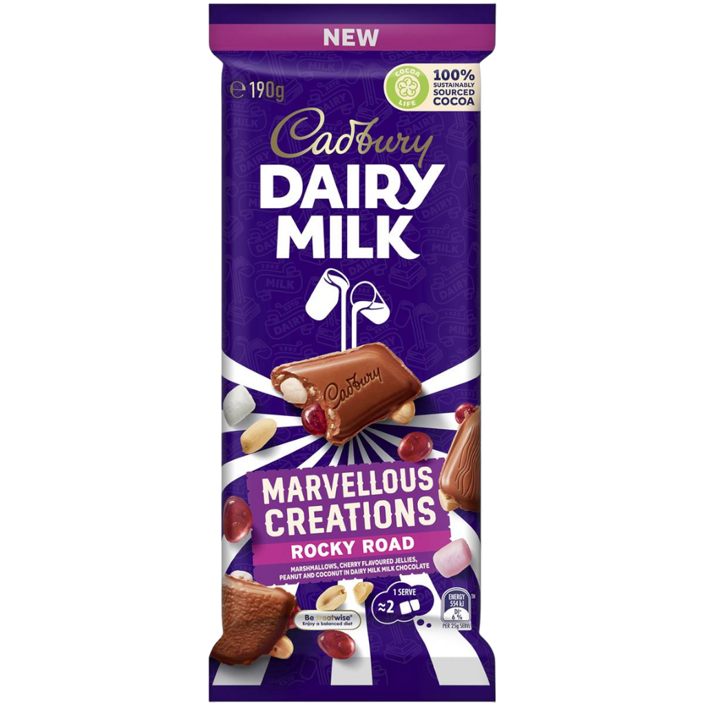 Cadbury Dairy Milk Marvellous Creations Rocky Road Chocolate Block (Australia) - 6.7oz (190g)