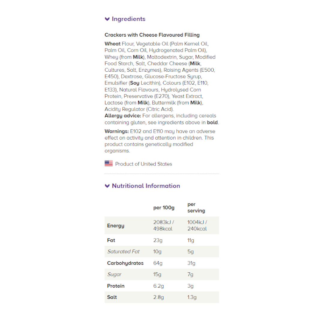 Combos Cheddar Cheese Stuffed Baked Cracker Bites Snack Bag - 1.7oz (48.2g)