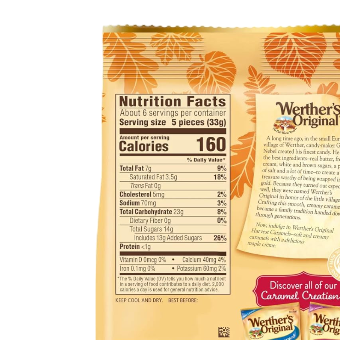 Werther's Original Harvest Soft Caramels Maple Crème Flavour (Fall Limited Edition) - 2.22oz (63g)