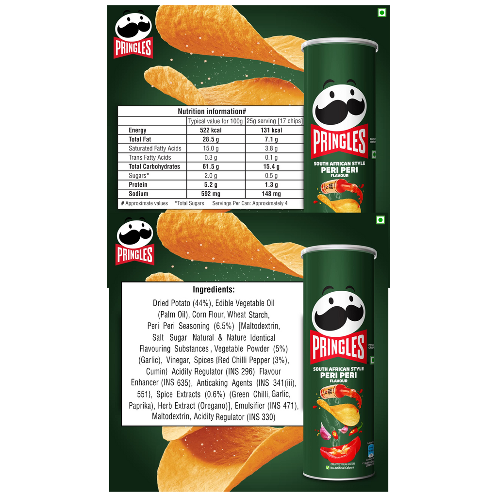 Pringles South Africa Style Peri Peri (India) - 3.8oz (107g)