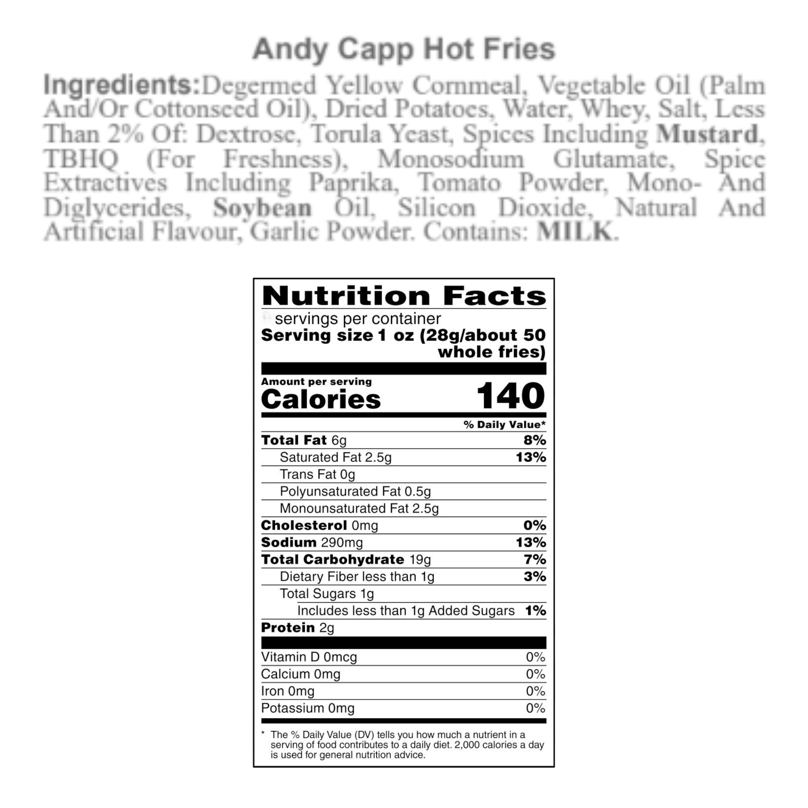 Andy Capp Hot Fries - 3oz (85g)