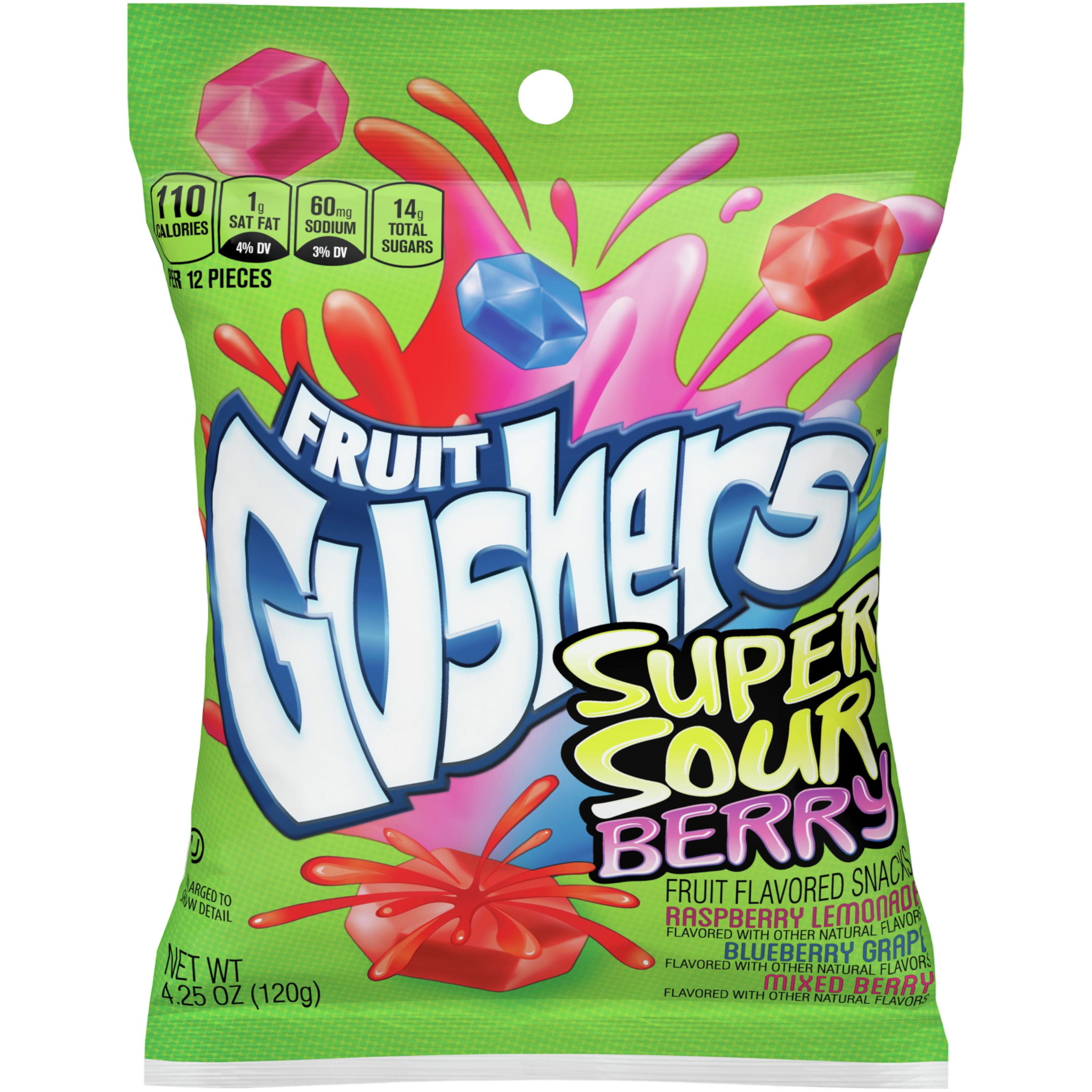 Fruit Gushers Super Sour Berry Peg Bag - 4.25oz (120g)