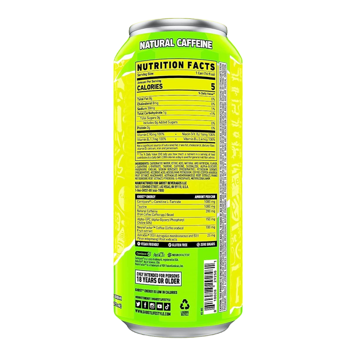 Ghost Energy Citrus 16fl.oz (473ml) Poppin Candy