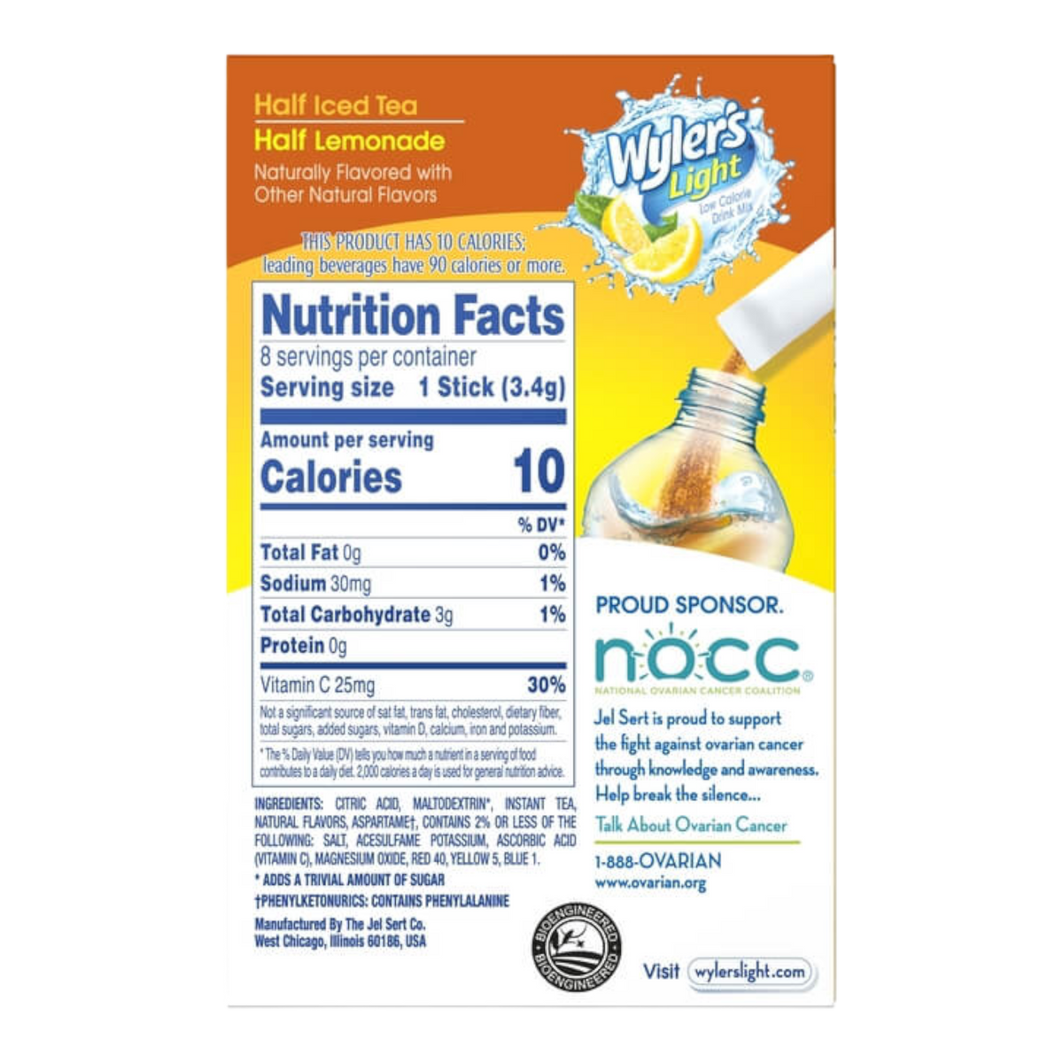 Wyler's Light Singles To Go Half Iced Tea Half Lemonade Sugar Free 8