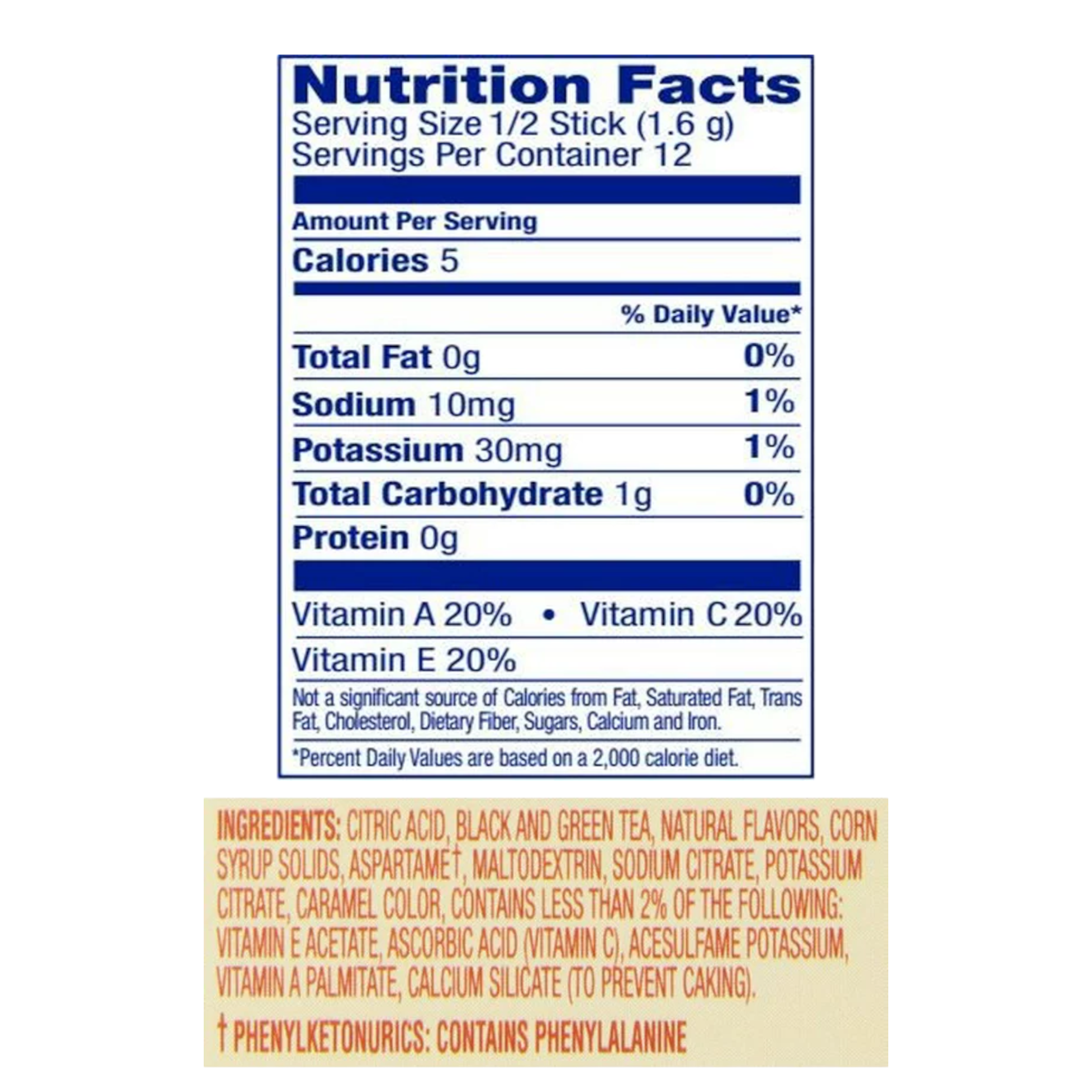 Diet Snapple Peach Tea Zero Sugar Singles to Go Drink Mix 6 Pack - 0.72oz (20.4g)