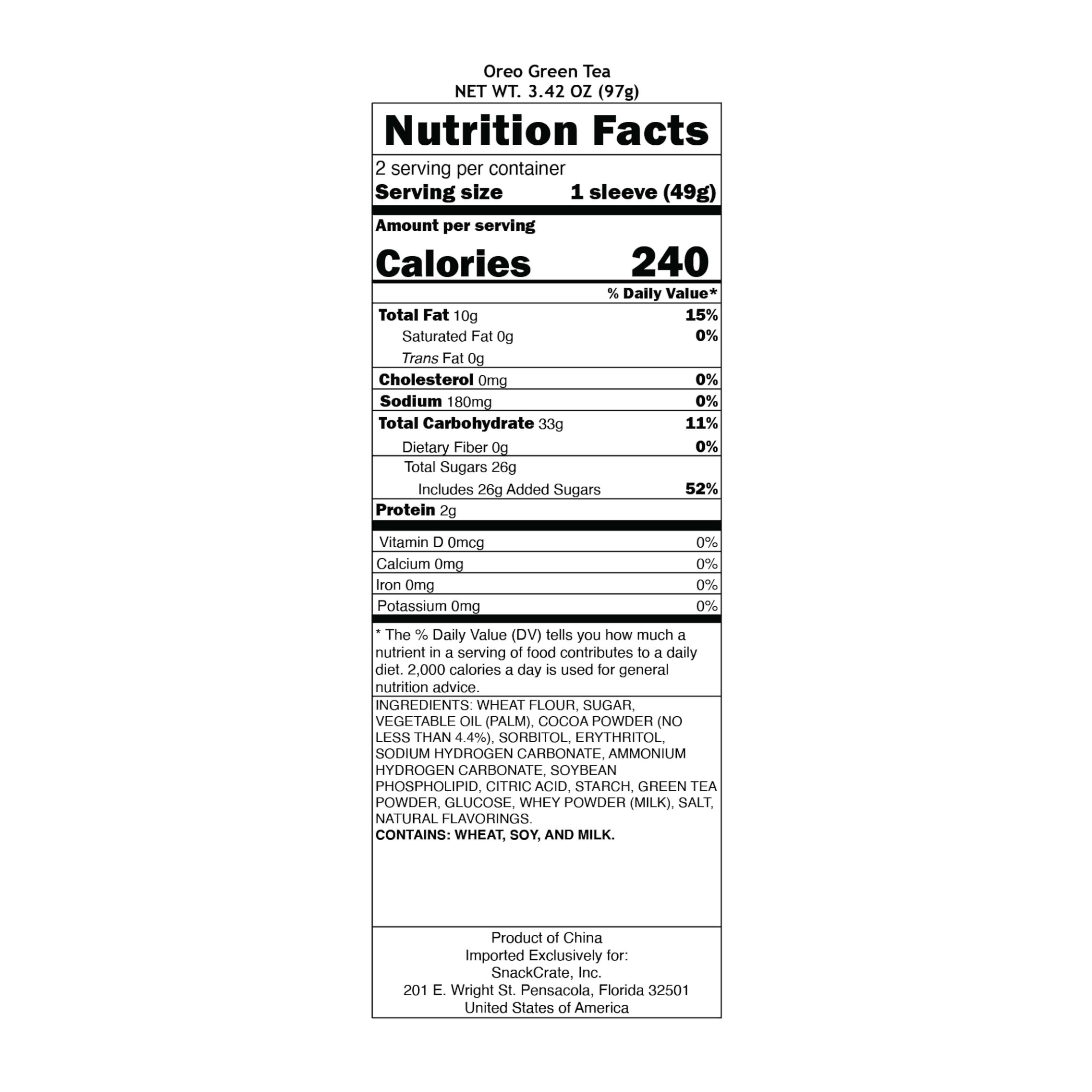 Oreo Matcha Green Tea Ice Cream Flavour Cookies (China) - 3.42oz (97g)