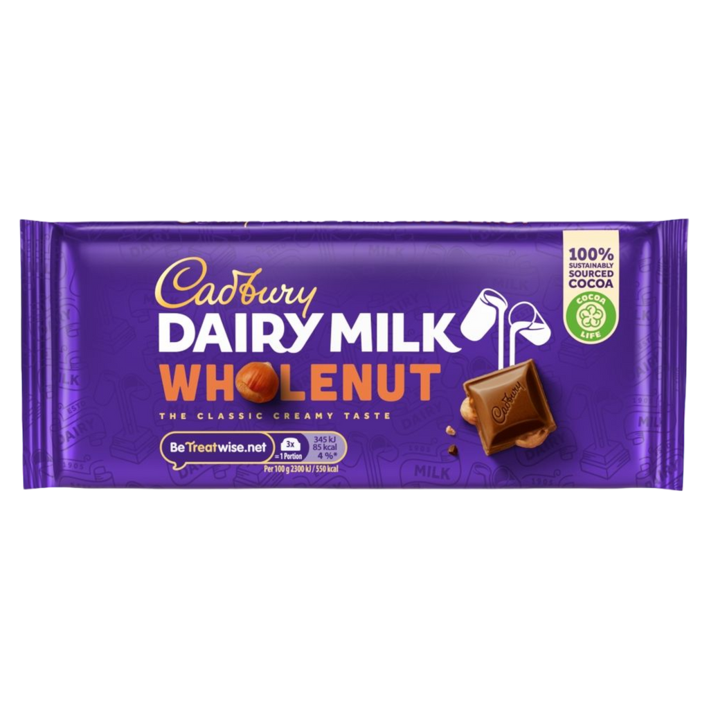 Cadbury Dairy Milk Whole Nut Chocolate Bar - 4.2oz (120g)