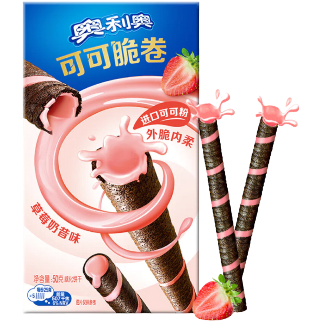 Oreo Strawberry Milkshake Wafer Rolls (China) - 1.76oz (50g)