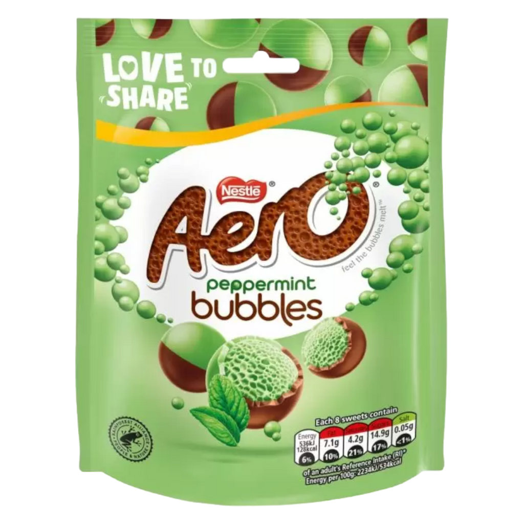 Aero Bubbles Peppermint Mint Chocolate Sharing Pouch - 2.8oz (80g)