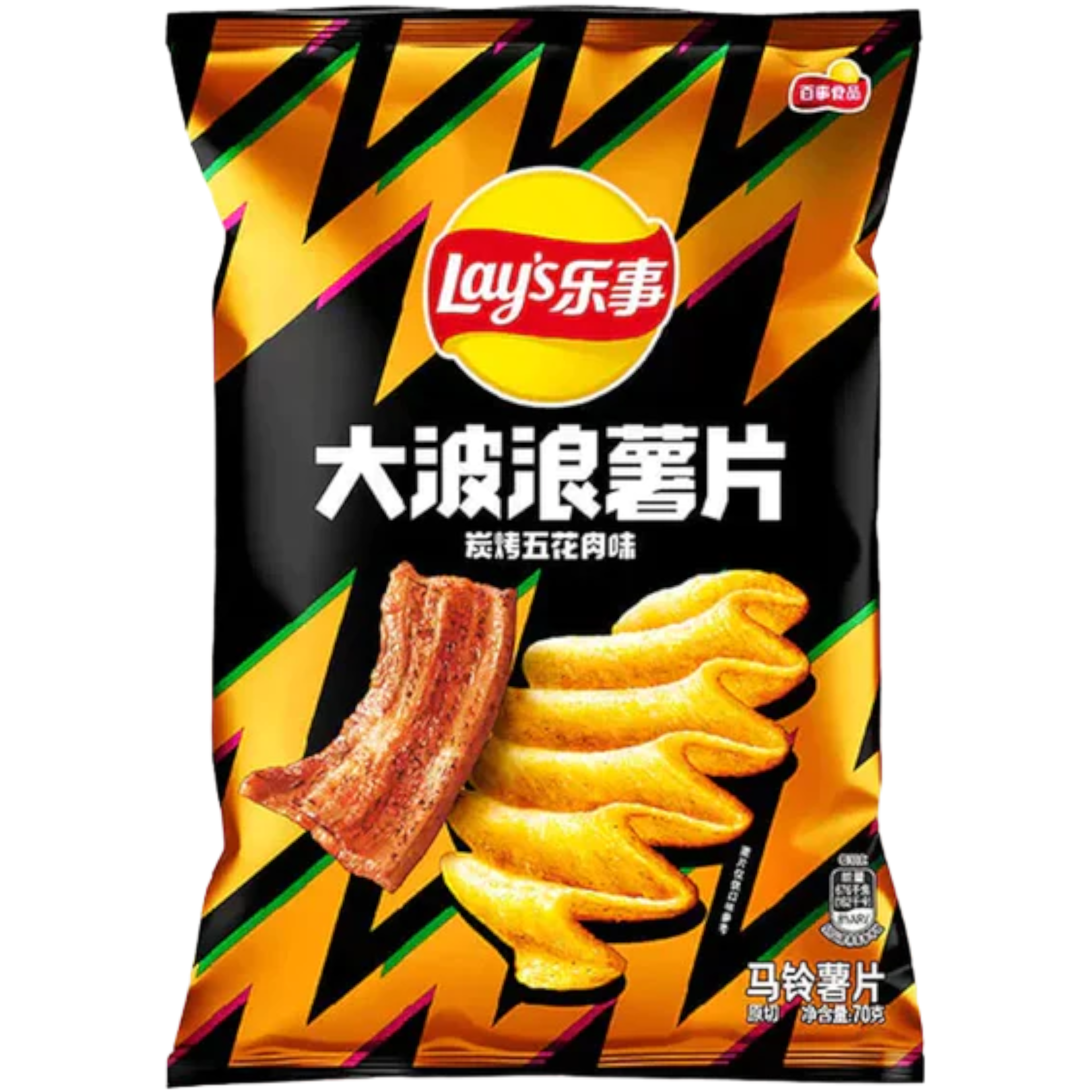Lay's Deep Ridged Grilled Pork Crisps - 2.4oz (70g)