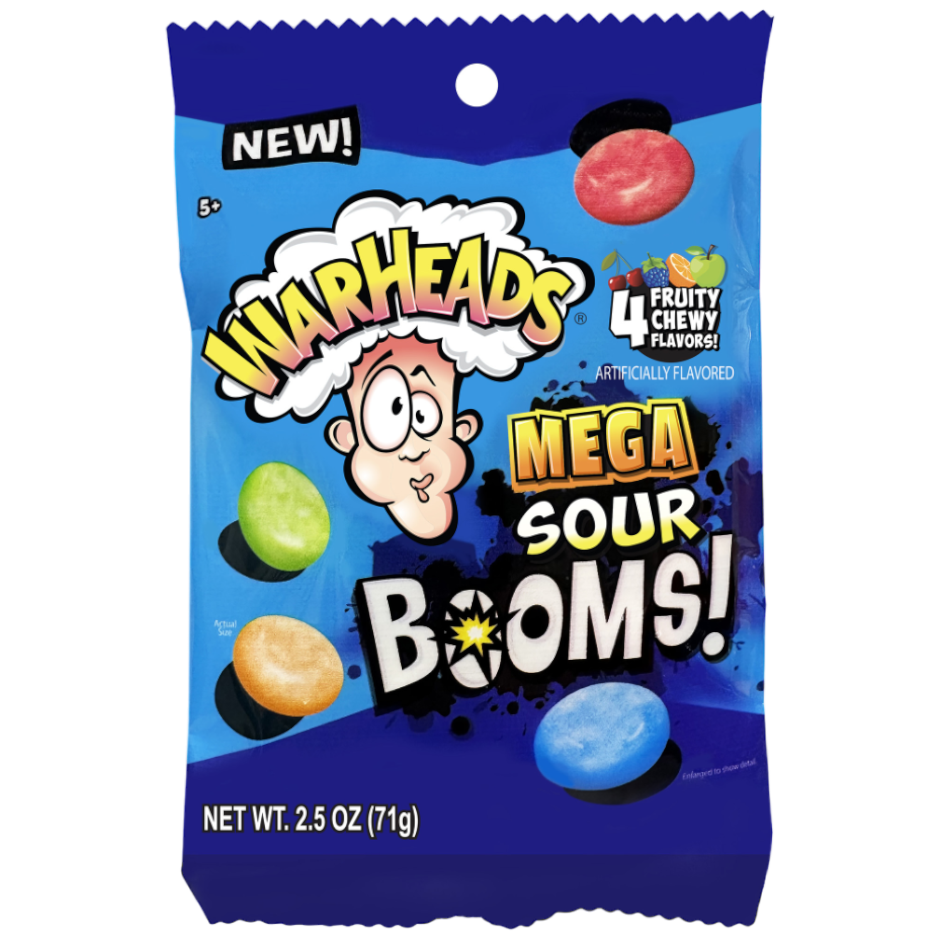 Warheads Mega Sour Booms! Peg Bag - 2.5oz (71g)